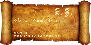 Rácz Zenóbia névjegykártya