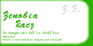 zenobia racz business card